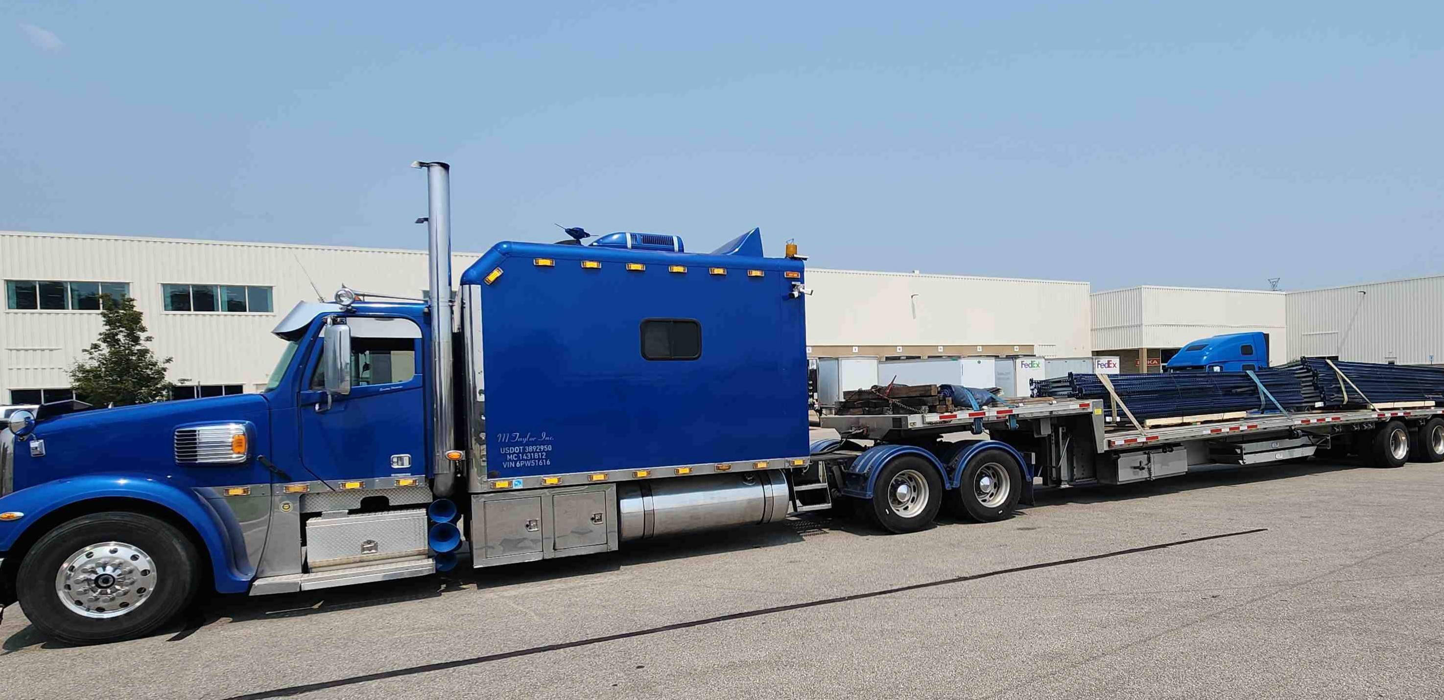 Disaster recovery equipment hauled on stepdeck trailer